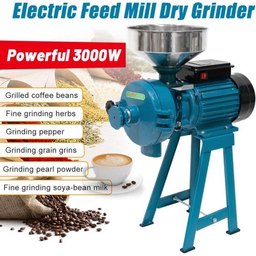  [아마존베스트]MOPHOTO 3000w Electric Dry Wet Grain Grinder Mill Corn Grinder Mill Electric Dry Cereals Rice Coffee Wheat Corn Mills with Funnel 110V Grain Grinder Mill Powder Machine