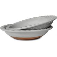 Mora Ceramics Classic 9 Inch Round Pie Pan Set of 2 - Earl Grey