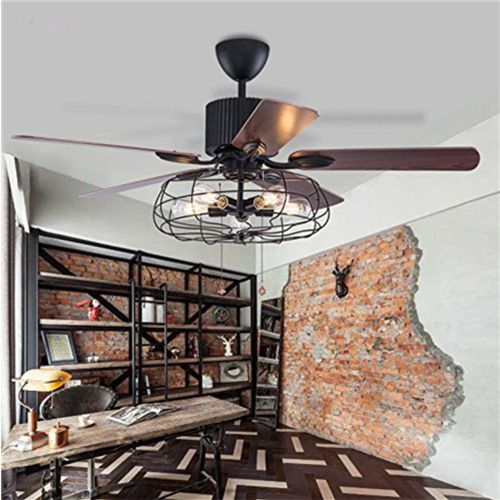  MORE CHANGE MoreChange 52 Inch Vintage Ceiling Fan with 5 Lights Reversible Blades Silent Motor for Dining Room Living Room Bedroom Restaurant