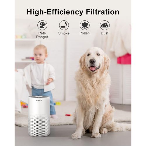  Air Purifiers for Home, Morento H13 True HEPA filter Air Purifiers for Smokers 99.97% Effective, 22db Filtration System Air Cleaners for Home Allergies, Pets Odors and Pollen, Air