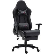 [아마존 핫딜]  [아마존핫딜]MORFAN Morfan Gaming Chair Massage and Rocking Function with Footrest Large Size Racing Style Ergonomic and Executive Tilt E-Sports Chair with Movable Headrest and Lumbar Pillow(Black)