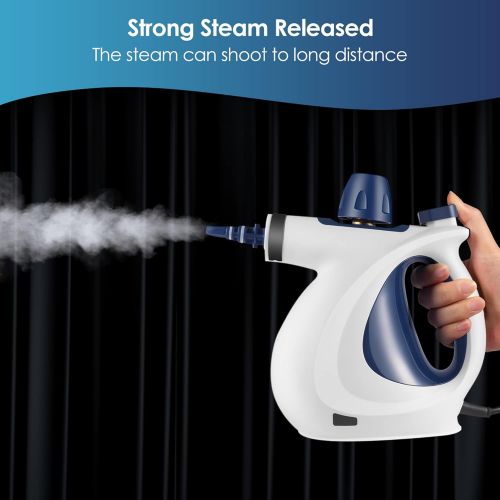  [아마존베스트]MOSCHE Handheld Pressurized Steam Cleaner with 9-Piece Accessory Set - Multi-Purpose and Multi-Surface All Natural, Chemical-Free Steam Cleaning for Home, Auto, Patio, More