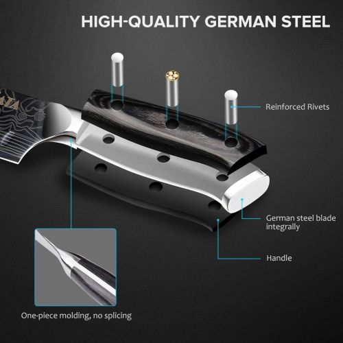  [아마존베스트]MOSFiATA 7 Santoku Knife with Finger Guard and Knife Sharpener, German High Carbon Stainless Steel EN.4116 Kitchen Cooking Knife with Micarta Handle and Gift Box (7)