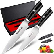 [아마존베스트]MOSFiATA 5“ Chefs Knife and 3.5 Fruit Knife with Knife Sheath, German High Carbon Stainless Steel 4116 with Micarta Handle and Gift Box