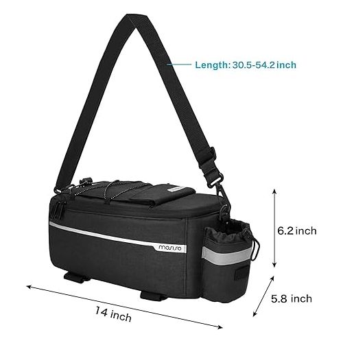  MOSISO Bike Rack Bag, Waterproof Bike Trunk Cooler Bag Insulated Bicycle Rear Seat Bag Cycling Bike Backseat Storage Cargo Luggage Saddle Shoulder Bag