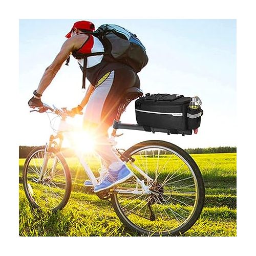  MOSISO Bike Rack Bag, Waterproof Bike Trunk Cooler Bag Insulated Bicycle Rear Seat Bag Cycling Bike Backseat Storage Cargo Luggage Saddle Shoulder Bag
