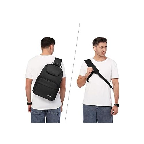  MOSISO Camera Sling Bag, DSLR/SLR/Mirrorless Camera Case Crossbody Sling Backpack for Photographers with Tripod Holder&Removable Modular Inserts&PU Handle Compatible with Canon/Nikon/Sony, Black