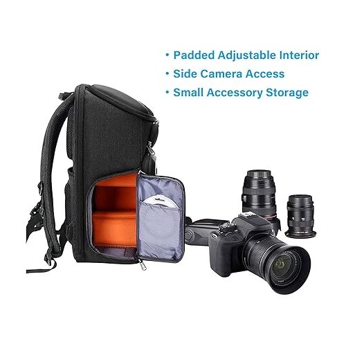  MOSISO Camera Backpack,DSLR/SLR/Mirrorless Photography Waterproof 17.3 inch Camera Bag with Front Hard Shell&Laptop Compartment&Tripod Holder&Rain Cover Compatible with Canon/Nikon/Sony, Space Gray