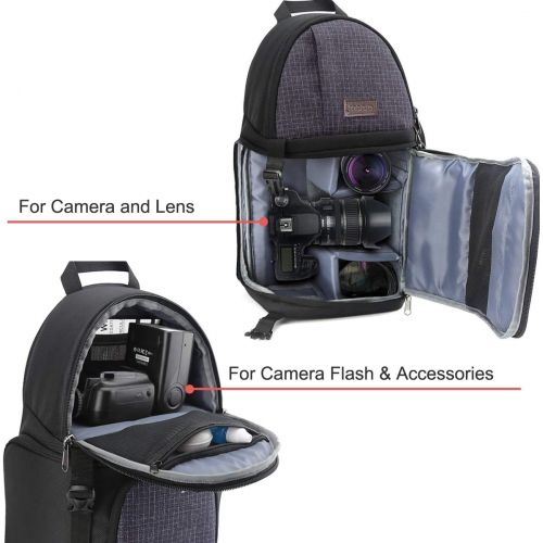  [아마존베스트]MOSISO Camera Sling Bag, DSLR/SLR/Mirrorless Case Water Repellent Shockproof Backpack with Adjustable Crossbody Strap and Removable Modular Inserts Compatible with Canon, Nikon, So