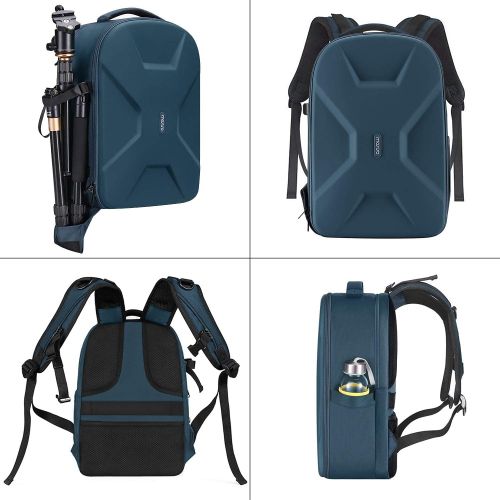  MOSISO Camera Backpack, DSLR/SLR/Mirrorless Photography Camera Bag 15-16 inch Waterproof Hardshell Case with Tripod Holder&Laptop Compartment Compatible with Canon/Nikon/Sony, Deep