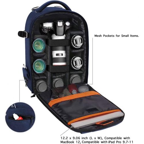  MOSISO Camera Backpack, DSLR/SLR/Mirrorless Photography Camera Case Buffer Padded Shockproof Camera Bag with Customized Modular Inserts&Tripod Holder Compatible with Canon,Nikon,So