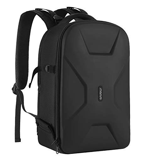  MOSISO Camera Backpack, DSLR/SLR/Mirrorless Photography Camera Bag 15-16 inch Waterproof Hardshell Case with Tripod Holder&Laptop Compartment Compatible with Canon/Nikon/Sony, Blac