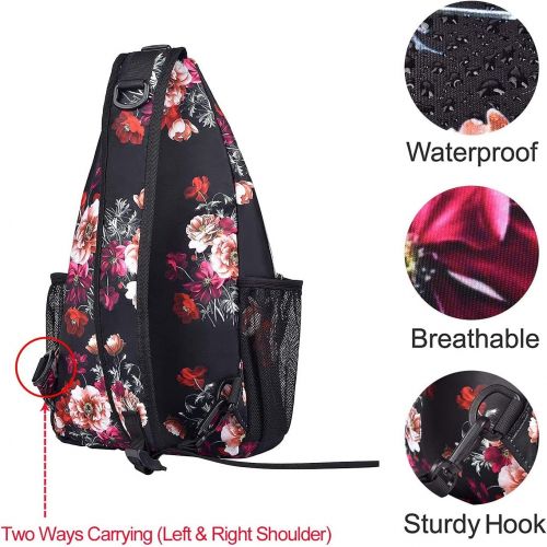  MOSISO Sling Backpack,Travel Hiking Daypack Cottonrose Crossbody Shoulder Bag