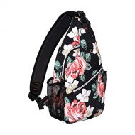 MOSISO Sling Backpack,Travel Hiking Daypack Rose Rope Crossbody Shoulder Bag