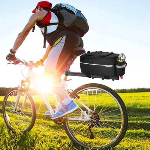  MOSISO Bike Rack Bag, Waterproof Bike Trunk Cooler Bag Insulated Bicycle Rear Seat Bag Cycling Bike Backseat Storage Cargo Luggage Saddle Shoulder Bag, Black