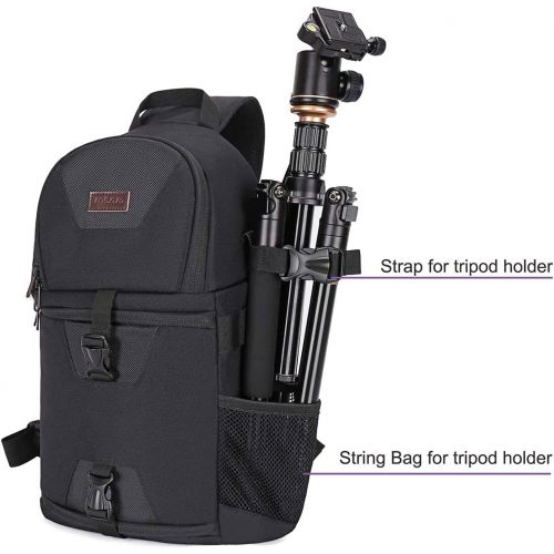  MOSISO Camera Bag, DSLR/SLR/Mirrorless Photography Case Shockproof Camera Sling Backpack Case with Tripod Holder & Modular Inserts & Rain Cover Compatible with Canon/Nikon/Sony/Fuj