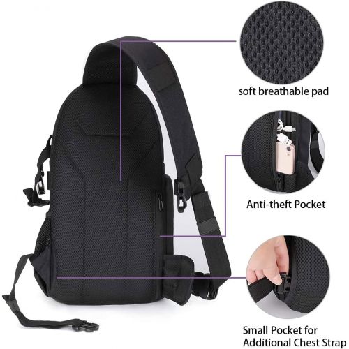  MOSISO Camera Bag, DSLR/SLR/Mirrorless Photography Case Shockproof Camera Sling Backpack Case with Tripod Holder & Modular Inserts & Rain Cover Compatible with Canon/Nikon/Sony/Fuj