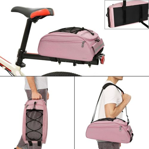  MOSISO Bike Rack Bag, Waterproof Bicycle Trunk Pannier Rear Seat Bag Cycling Bike Carrier Backseat Storage Luggage Saddle Shoulder Bag