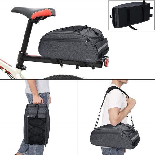  MOSISO Bike Rack Bag, Waterproof Bicycle Trunk Pannier Rear Seat Bag Cycling Bike Carrier Backseat Storage Luggage Saddle Shoulder Bag