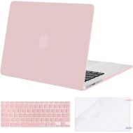 [아마존베스트]MOSISO Plastic Hard Shell Case & Keyboard Cover & Screen Protector Only Compatible with MacBook Air 13 inch (Models: A1369 & A1466, Older Version 2010-2017 Release), Rose Quartz