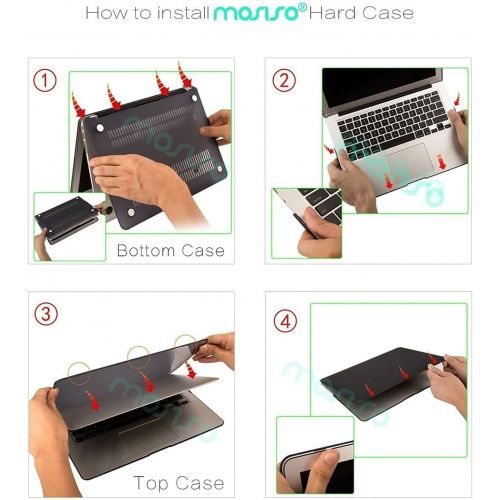  [아마존베스트]MOSISO Plastic Hard Shell Case & Keyboard Cover & Screen Protector Only Compatible with MacBook Air 13 inch (Models: A1369 & A1466, Older Version 2010-2017 Release), Black