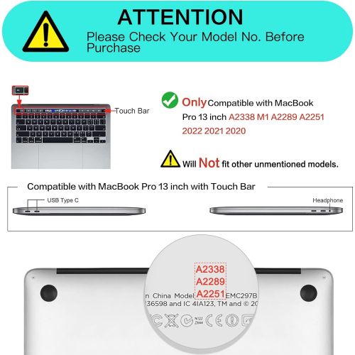  [아마존베스트]MOSISO MacBook Pro 13 inch Case 2020 Release A2338 M1 A2289 A2251, Heavy Duty Plastic Hard Shell Case with TPU Bumper&Keyboard Cover Only Compatible with MacBook Pro 13 inch with T