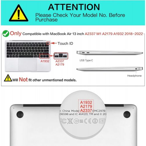  [아마존베스트]MOSISO MacBook Air 13 inch Case 2020 2019 2018 Release A2337 M1 A2179 A1932 Retina, Plastic Hard Shell&Sleeve Bag&Keyboard Cover&Webcam Cover&Screen Protector Compatible with MacBo