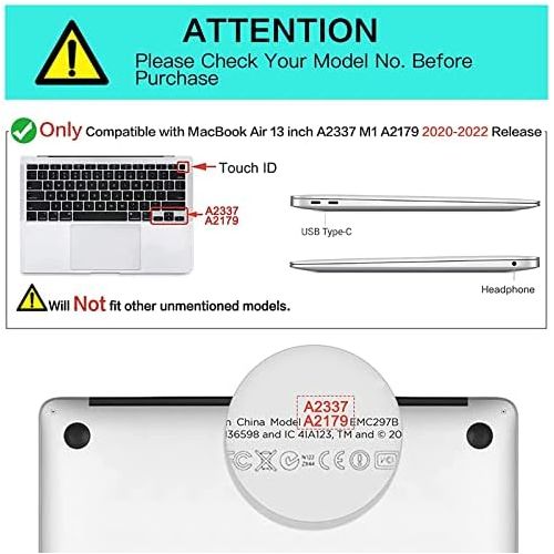  [아마존베스트]MOSISO MacBook Air 13 inch Case 2020 Release A2337 M1 A2179 with Retina Display, Heavy Duty Plastic Hard Shell Case with TPU Bumper & Keyboard Cover Skin Only Compatible with MacBo