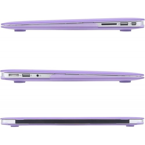  [아마존베스트]MOSISO Plastic Hard Shell Case & Keyboard Cover & Screen Protector Only Compatible with MacBook Air 13 inch (Models: A1369 & A1466, Older Version 2010-2017 Release), Light Purple