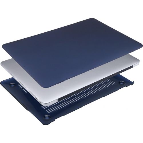  [아마존베스트]MOSISO Plastic Hard Shell Case & Keyboard Cover & Screen Protector Only Compatible with MacBook Air 13 inch (Models: A1369 & A1466, Older Version 2010-2017 Release), Navy Blue