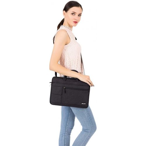  [아마존베스트]MOSISO Laptop Shoulder Bag Compatible with 13-13.3 inch MacBook Pro, MacBook Air, Notebook Computer, Polyester Flapover Briefcase Sleeve Case, Black