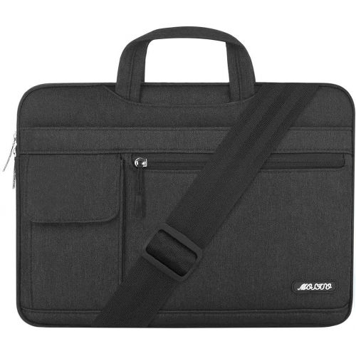  [아마존베스트]MOSISO Laptop Shoulder Bag Compatible with 13-13.3 inch MacBook Pro, MacBook Air, Notebook Computer, Polyester Flapover Briefcase Sleeve Case, Black