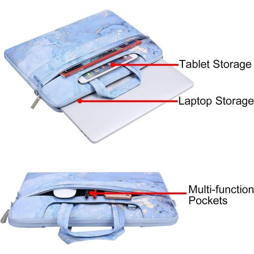  [아마존베스트]MOSISO Laptop Shoulder Bag Compatible with 2019 MacBook Pro 16 inch A2141, 15 15.4 15.6 inch Dell Lenovo HP Asus Acer Samsung Chromebook, Watercolor Marble Briefcase Sleeve with Tr