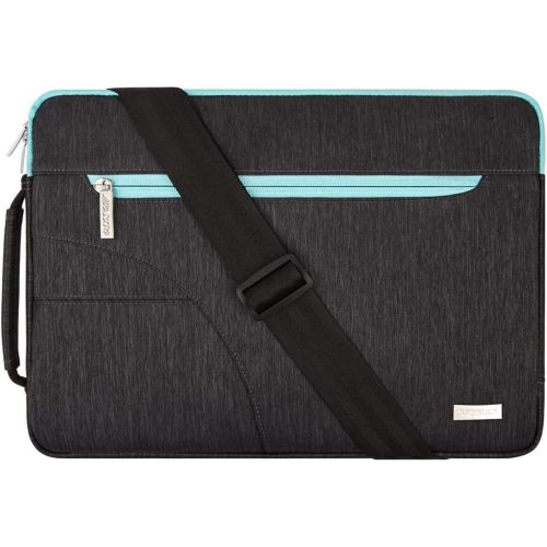  [아마존베스트]MOSISO Laptop Shoulder Bag Compatible with 13-13.3 inch MacBook Pro, MacBook Air, Notebook Computer, Polyester Briefcase Sleeve with Front Arc Pocket, Blue