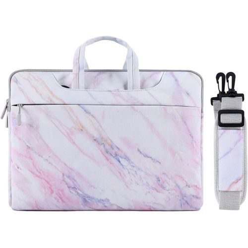  [아마존베스트]MOSISO Laptop Shoulder Bag Compatible with 13-13.3 inch MacBook Pro, MacBook Air, Notebook Computer,Canvas Cross Grain Marble Carrying Briefcase Sleeve