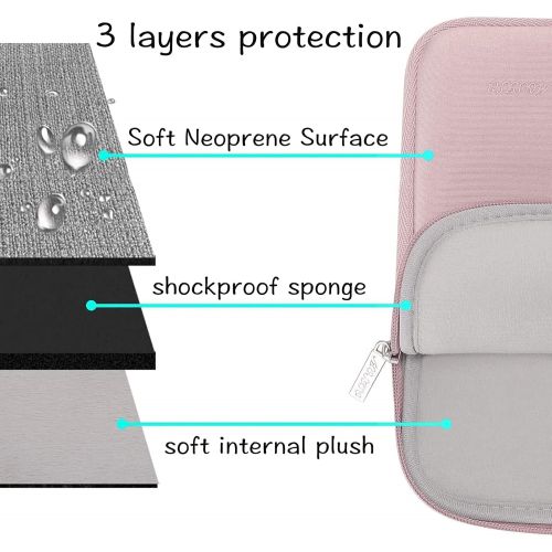  [아마존베스트]MOSISO Laptop Sleeve Compatible with 13-13.3 inch MacBook Pro, MacBook Air, Notebook Computer, Water Repellent Neoprene Bag with Small Case, Baby Pink