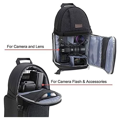  [아마존베스트]MOSISO Camera Sling Bag, DSLR/SLR/Mirrorless Case Water Repellent Shockproof Photography Camera Backpack with Tripod Holder & Removable Modular Inserts Compatible with Canon/Nikon/