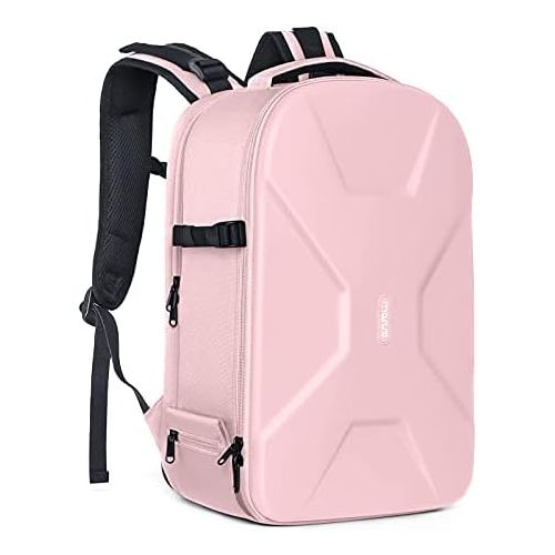  MOSISO Camera Backpack, DSLR/SLR/Mirrorless Photography Camera Bag 15-16 inch Waterproof Hardshell Case with Tripod Holder&Laptop Compartment Compatible with Canon/Nikon/Sony, Pink