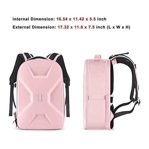  MOSISO Camera Backpack, DSLR/SLR/Mirrorless Photography Camera Bag 15-16 inch Waterproof Hardshell Case with Tripod Holder&Laptop Compartment Compatible with Canon/Nikon/Sony, Pink