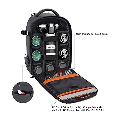  MOSISO Camera Backpack, DSLR/SLR/Mirrorless Photography Camera Case Buffer Padded Shockproof Camera Bag with Customized Modular Inserts&Tripod Holder Compatible with Canon,Nikon,So