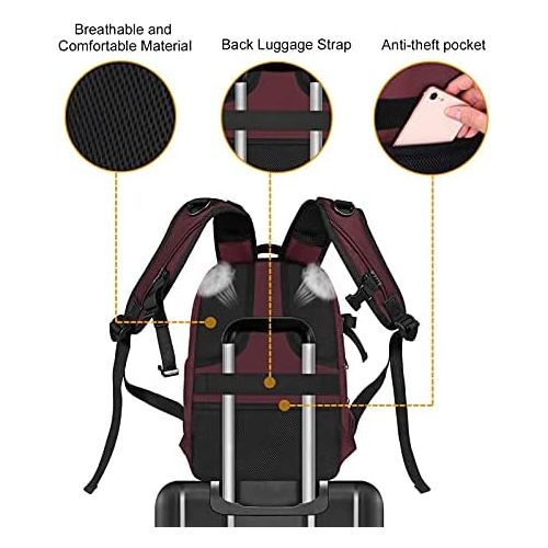  MOSISO Camera Backpack, DSLR/SLR/Mirrorless Photography Camera Bag 15-16 inch Waterproof Hardshell Case with Tripod Holder&Laptop Compartment Compatible with Canon/Nikon/Sony, Wine