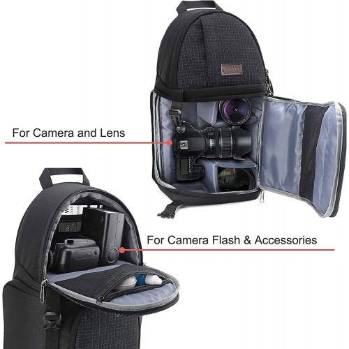  MOSISO Camera Sling Bag, DSLR/SLR/Mirrorless Camera Case Shockproof Photography Camera Backpack with Tripod Holder & Removable Modular Inserts Compatible with Canon/Nikon/Sony/Fuji