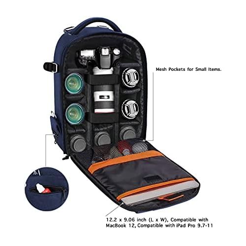  MOSISO Camera Backpack, DSLR/SLR/Mirrorless Photography Camera Case Buffer Padded Shockproof Camera Bag with Customized Modular Inserts&Tripod Holder Compatible with Canon,Nikon,So