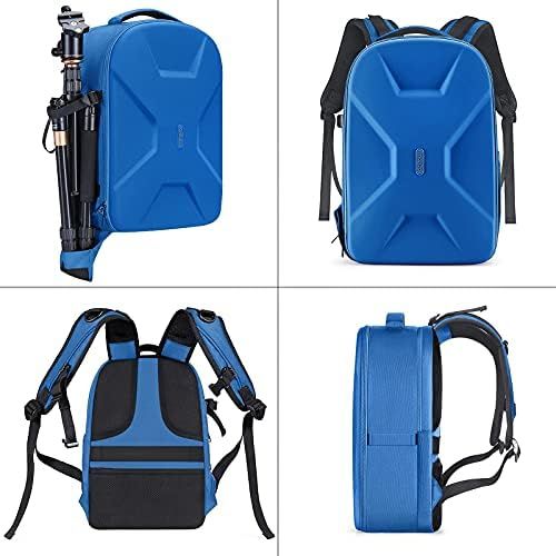  MOSISO Camera Backpack, DSLR/SLR/Mirrorless Photography Camera Bag 15-16 inch Waterproof Hardshell Case with Tripod Holder&Laptop Compartment Compatible with Canon/Nikon/Sony, Roya