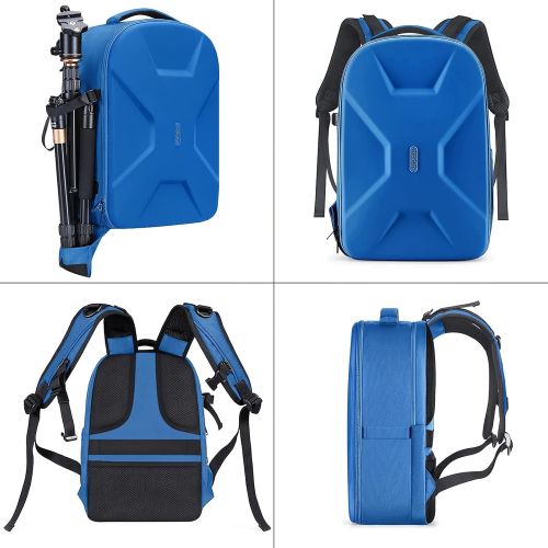  MOSISO Camera Backpack, DSLR/SLR/Mirrorless Photography Camera Bag 15-16 inch Waterproof Hardshell Case with Tripod Holder&Laptop Compartment Compatible with Canon/Nikon/Sony, Roya