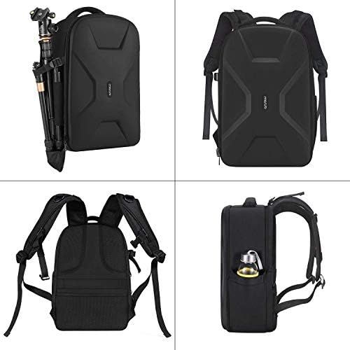  MOSISO Camera Backpack, DSLR/SLR/Mirrorless Photography Camera Bag 15 16 inch Waterproof Hardshell Case with Tripod Holder&Laptop Compartment Compatible with Canon/Nikon/Sony, Blac