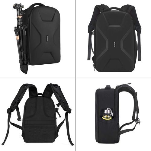  MOSISO Camera Backpack, DSLR/SLR/Mirrorless Photography Camera Bag 15 16 inch Waterproof Hardshell Case with Tripod Holder&Laptop Compartment Compatible with Canon/Nikon/Sony, Blac