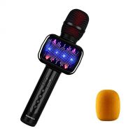 MOSOTECH 2019 UPDATED Bluetooth Karaoke Microphone, Speaker, Player, Recorder, Voice Changer 4-IN-1 Wireless Karaoke Mic with Dynamic LED Light for Home/Stage/Party