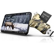 [아마존베스트]MOSPRO Trail Camera Viewer SD Card Reader - 4 in 1 SD and Micro SD Memory Card Reader to View Hunting Game Camera Photos or Videos on Smartphone, Camouflage