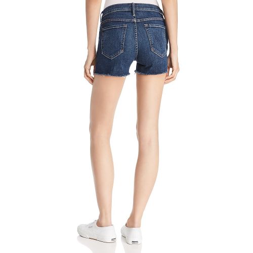  MOTHER Charmer Frayed Denim Shorts in Girl Crush